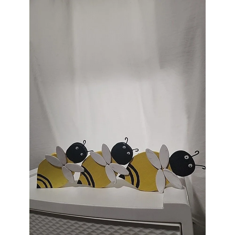 Bumble Bee hand cut and painted wooden yard decorations